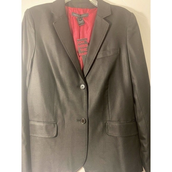 Marc by MARC JACOBS Two Button Wool Blend Blazer Casual Business Size 10 Black - Picture 3 of 11